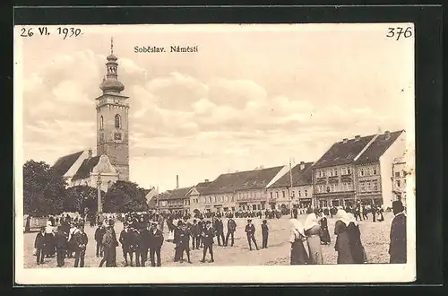 AK Sobeslav, Namesti, Kirche am Hauptplatz