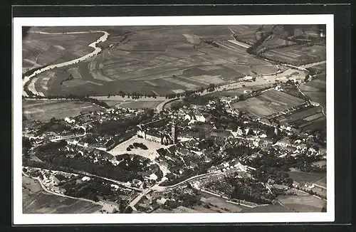 AK Sobeslav, Pohledy s Letadla C. 54, Totalansicht aus der Fliegeraufnahme