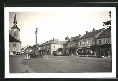 AK Adler Kosteletz / Kostelec nad Orlici, Namesti, Denkmal und Kirche am Hauptplatz