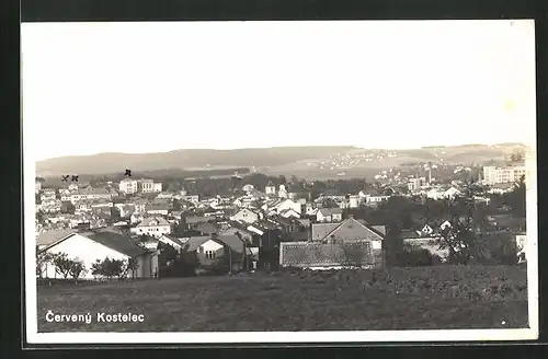 AK Adler Kosteletz / Kostelec nad Orlici, Totalansicht der Stadt vom nahen Hügel aus