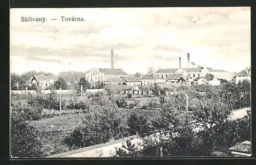 AK Skrivany, Tovarna, Teilansicht der Stadt