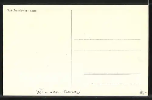 Künstler-AK Male Svatonovice, Skola, Schule