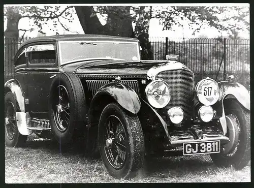 Fotografie Auto Bentley Cabrio-Roadster, Rennwagen mit Startnummer 517