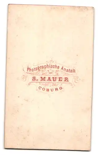 Fotografie S. Mauer, Coburg, Portrait modisch gekleideter Herr mit Oberlippenbart