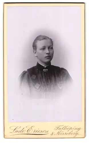 Fotografie Ludv. Ericson, Sköfde, Portrait junge Dame mit zurückgebundenem Haar