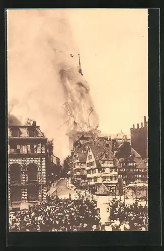 AK Hamburg-Neustadt, Einsturz des Turmes der Grossen Michaeliskriche, 1906