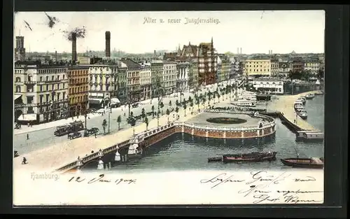 AK Hamburg-Neustadt, Alter u. neuer Jungfernstieg
