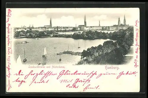 AK Hamburg, Lombardbrücke und Alsterdamm