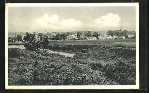 AK Sudomierschitz-Tsernitz, Panorama mit Fluss