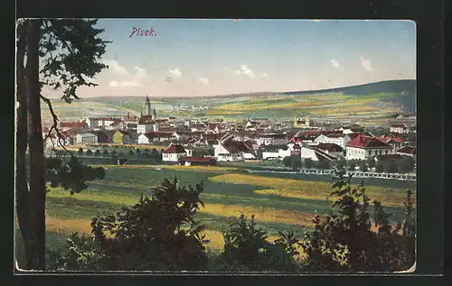 AK Pisek, Panorama mit Hügellandschaft