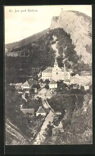 AK Sv. Jan pod Skálou, Teilansicht mit Kloster