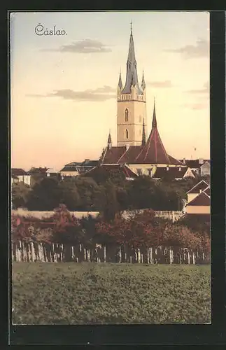 AK Tschaslau / Caslav, Kirche im Stadtbild