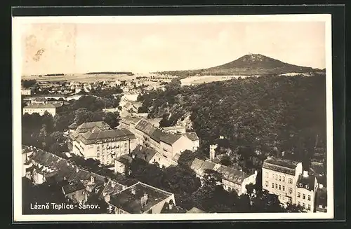 AK Teplitz Schönau / Teplice, Gesamtansicht aus der Vogelschau