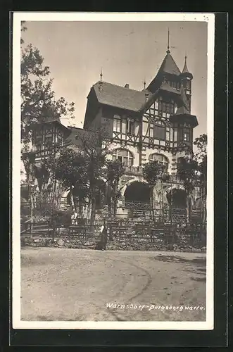 AK Warnsdorf / Varnsdorf, Gasthaus Burgsbergwarte