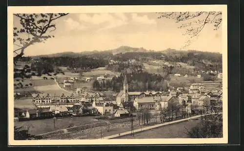 AK Velke Hamry, Ortsansicht mit Kirche