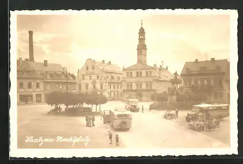 AK Kratzau, Marktplatz