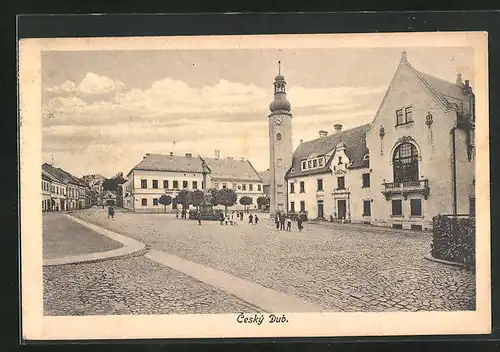 AK Cesky Dub, Strassenpartie mit Gebäudeansicht