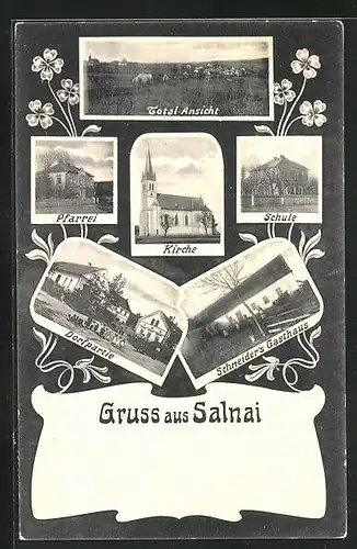 AK Salnai, Schneiders Gasthaus, Schule, Pfarrei