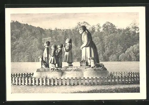 AK Ceska Skalice, Babiccino udoli, Pomnik Babicky od Oty Gutfreunda