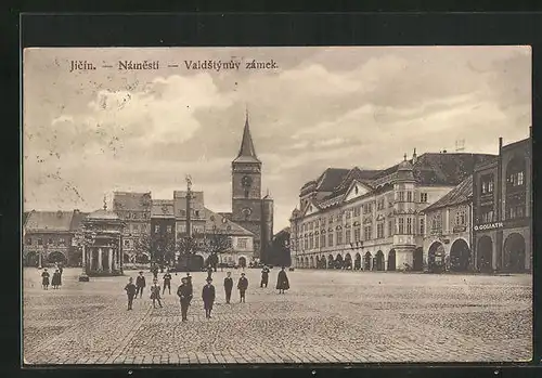 AK Jitschin / Gitschin / Jicin, Namesti, Valdstynuv zamek