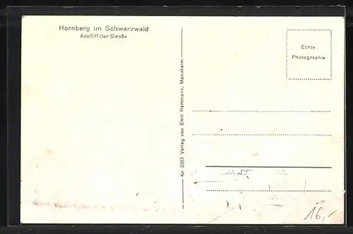 AK Hornberg /Schwarzwald, Strasse mit Gasthaus und Geschäften