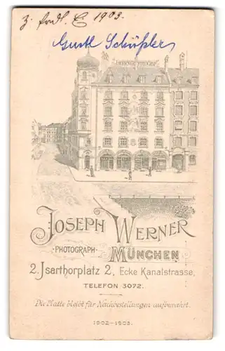 Fotografie Josef Werner, München, Ansicht München, Geschäftshaus Isarthorplatz 2 Ecke Kanalstrasse