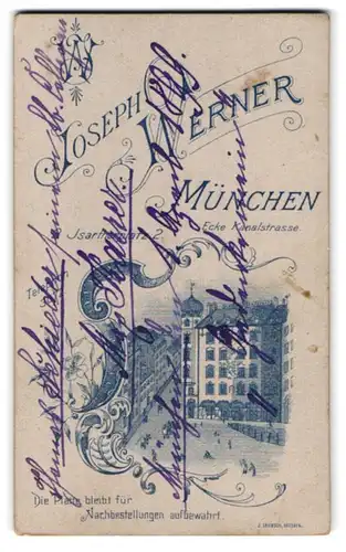 Fotografie Josef Werner, München, Ansicht München, Geschäftshaus und Atelier Isarthorplatz 2 Ecke Kanalstrasse