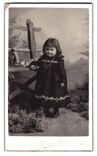 Fotografie Georg Plühr, Jena, Johannisplatz 25, Portrait kleines Mädchen im hübschen Kleid