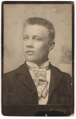 Fotografie Hans Schneider, Coburg, Portrait junger Herr im Anzug mit Krawatte