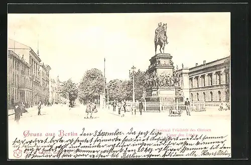 AK Berlin, Denkmal Friedrich des Grossen, Unter den Linden