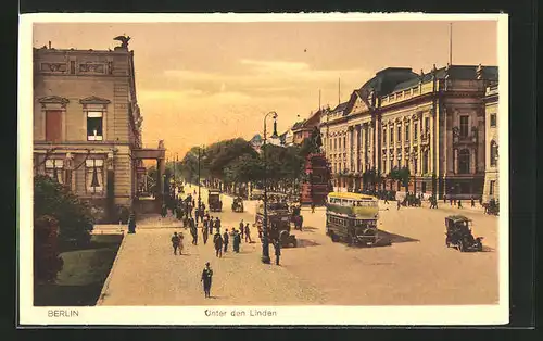 AK Berlin, Unter den Linden im Abendrot