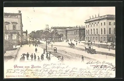 AK Berlin, Unter den Linden mit Denkmal Friedrich d. Grossen