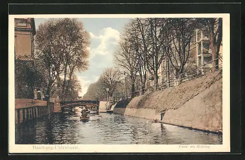 AK Hamburg-Uhlenhorst, Kanal am Hofweg