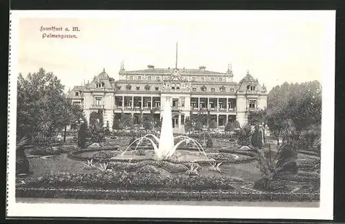 AK Frankfurt-Westend, Palmengarten mit Wasserspiel