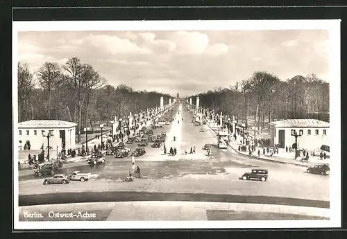 AK Berlin-Tiergarten, Ostwest-Achse von Siegessäule aus