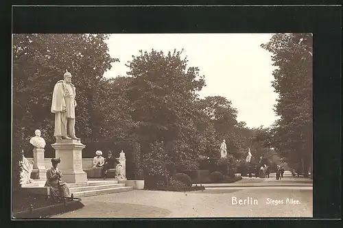 AK Berlin-Tiergarten, Sieges Allee mit Denkmälern