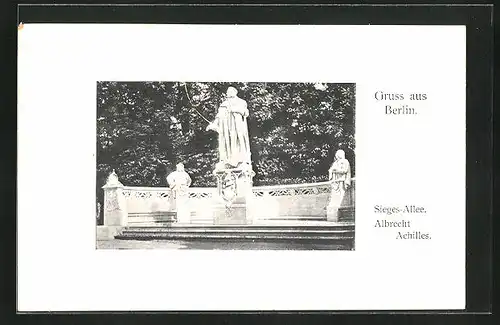 AK Berlin-Tiergarten, Sieges-Allee, Albrecht Achilles