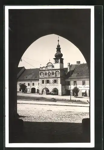 AK Wollin, Kirche mit Sicht durch ein Bogen