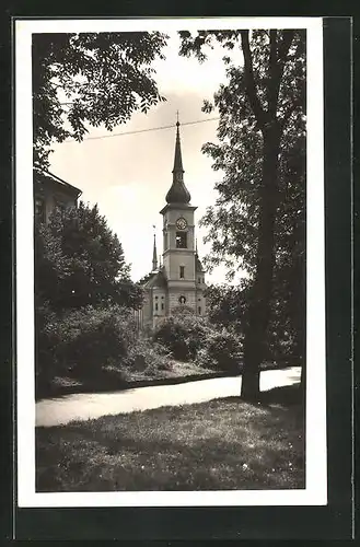 AK Zatec, Blick zur Kirche