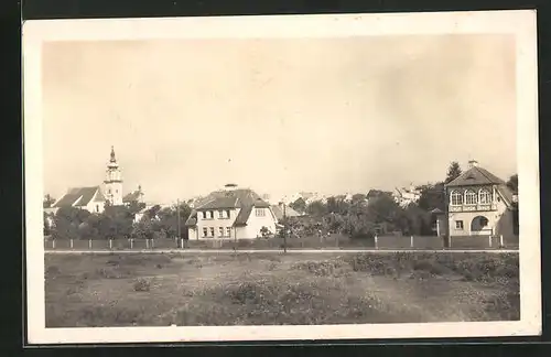 AK Planá u Mariánskych Lázni, Teilansicht mit Kirche