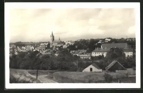 AK Tachov, Teilansicht mit Kirche