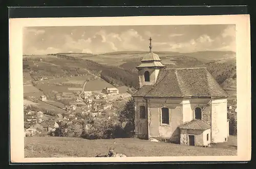AK Zelezny Brod, Blick von einer Kapelle auf den Ort