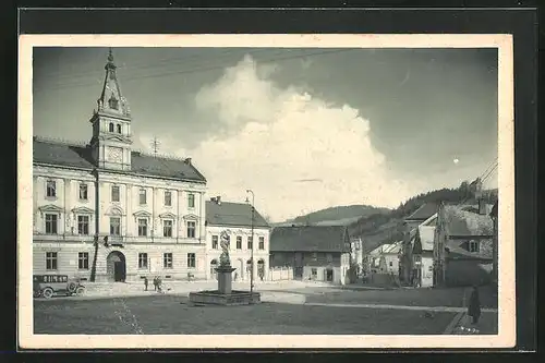 AK Zelezny Brod, Námesti, Markt mit Rathaus