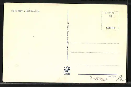 AK Harrachov v Krkonosich, Strassenpartie mit Kirche