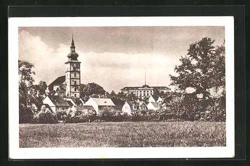 AK Mimon, Ortspartie mit Kirche