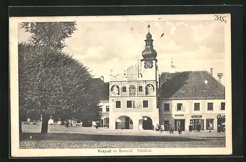 AK Volyne na Sumave, Namesti, Rathaus am Marktplatz