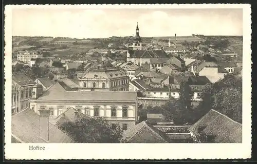 AK Horice, Totalansicht mit Kirchturm