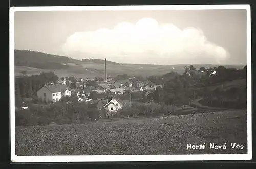 AK Horni Nova Ves, Panorama vom Acker aus