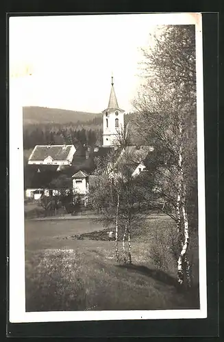 AK Novy Hrádek, Kirche im Ortsbild