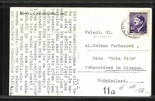 AK Neustadt a. d. Met / Nove Mesto n. Met, Strasse am Postamt
